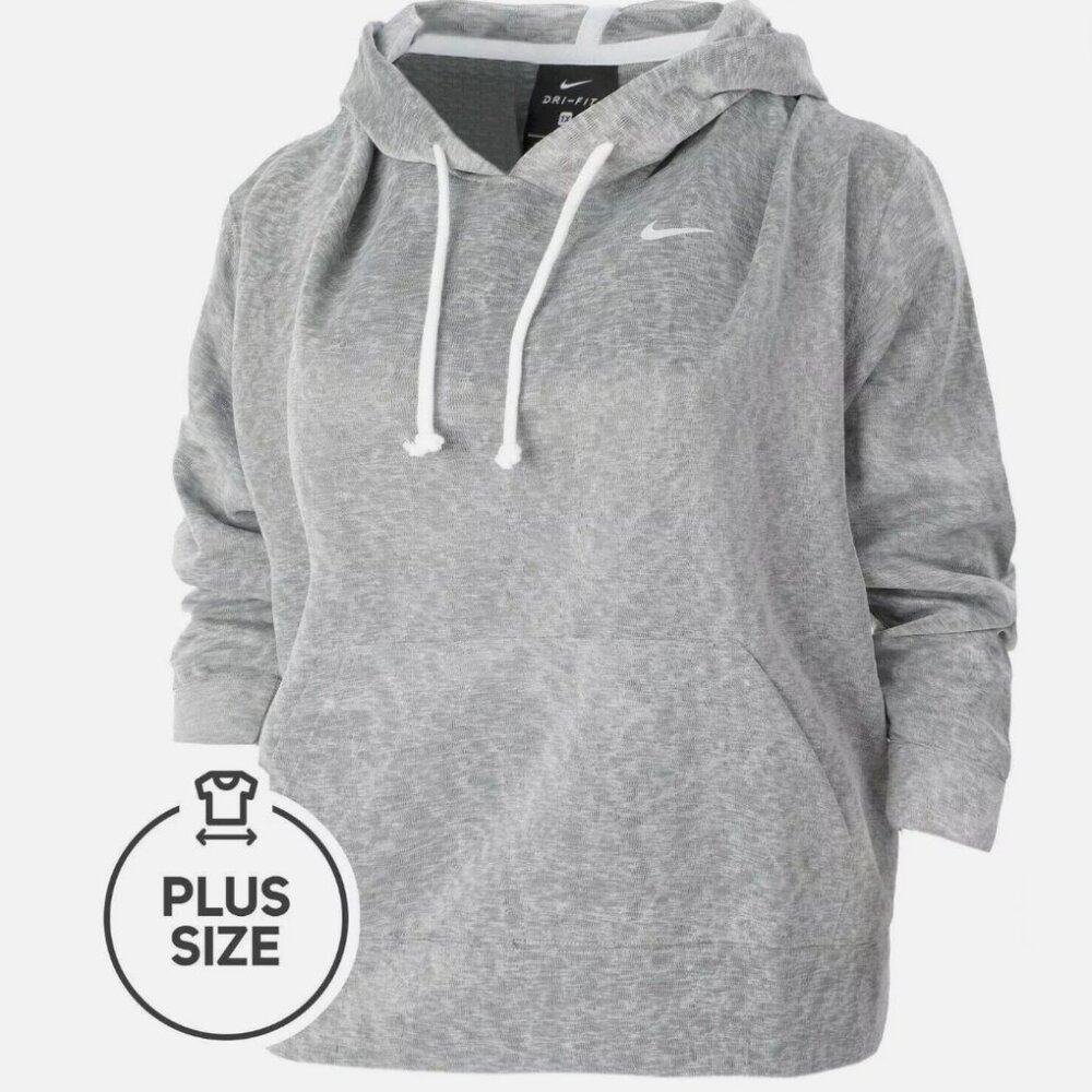 Nike NEW Womens Icon Clash Dri Fit Fashion Training Hoodie Gray 2XL